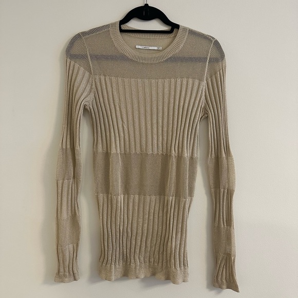 J Brand Knit Metallic Gold Top - Picture 6 of 9